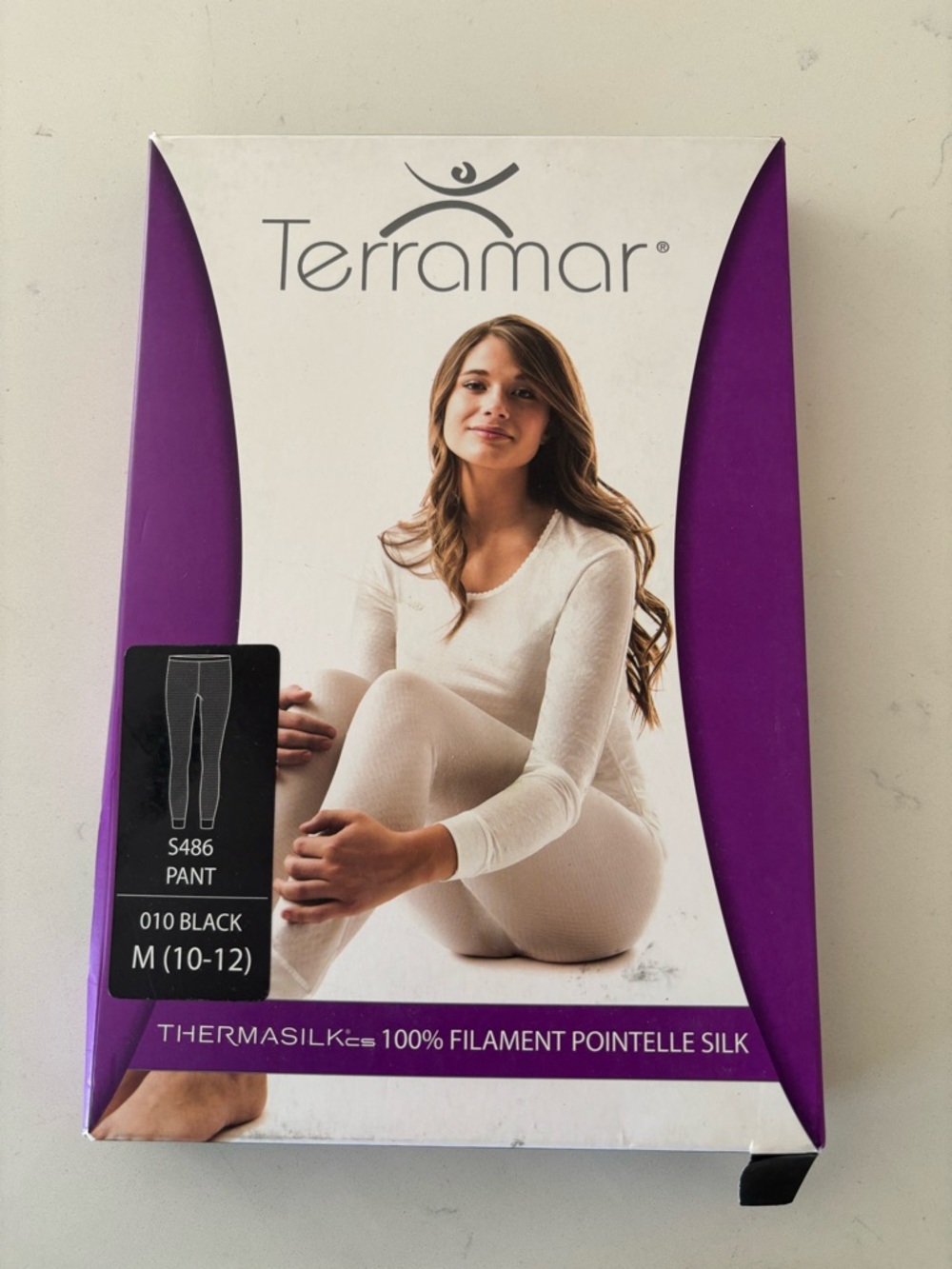 NWT Terramar Women's Thermasilk Base Layer Pants - Black Size M/10-12